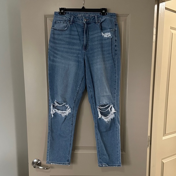 American Eagle Outfitters Denim - American Eagle Outfitters High Rise Ripped Blue Jeans